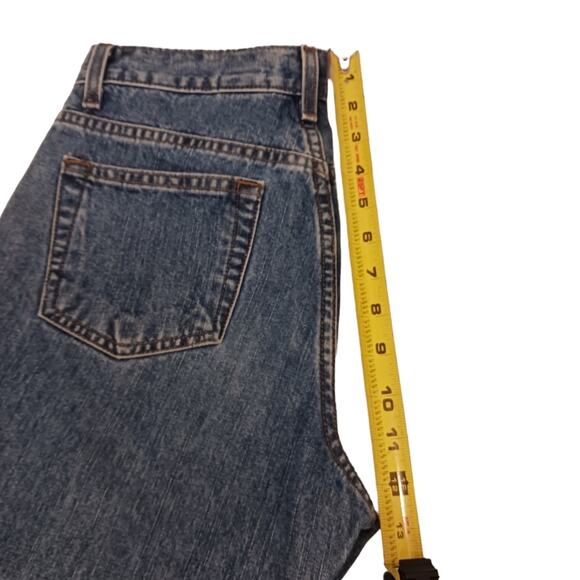 VNT Calvin Klein Jeans Women's Size 2 L32 Blue Boot HIGH RISE Denim LEATHER Tab - Picture 14 of 16